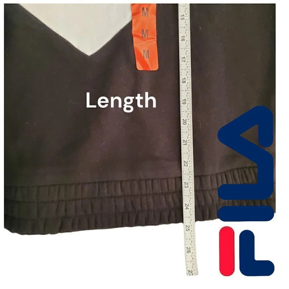 Fila | Pullover Tri-Color 1/4 Zip Colorblock Chevron Pullover | Black Blue White - Picture 6 of 7